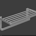 Modern Wall Mounted Bathroom Shelf With Silver Metal Frame And Towel Storage