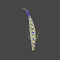 Vibrant Yellow And Blue Striped Tropical Fish With Artistic Design Elements