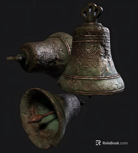 Ceramic Vessels With Intricate Carved Patterns And Textured Surfaces On Dark Background 3d model