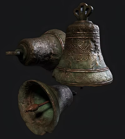 Ceramic Vessels With Intricate Carved Patterns And Textured Surfaces On Dark Background 3d model