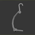3D Rendered Mechanical Metal Equipment Part With Curved Design Smooth Surface And Durable Holes Structure