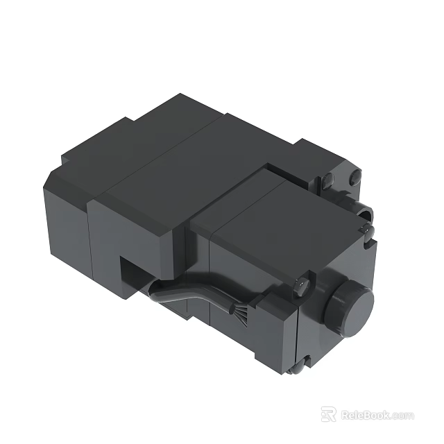 Black Mechanical Component With Square Structure And Compact Design For Industrial Use 3d model 