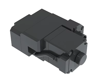 Black Mechanical Component With Square Structure And Compact Design For Industrial Use 3d model