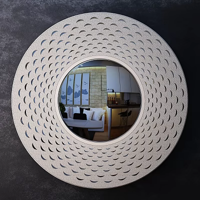 Modern Mirror Round 3d model
