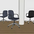 Modern Office Chairs With Ergonomic Design Multiple Colors And Rolling Wheels 3d model