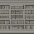 Collection Of Decorative Railings With Various Design Patterns And Different Styles 3d model