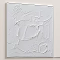 White Abstract Wall Art With Textured Surface For Home Decoration 3d model