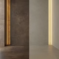 Modern Wall Components With Dark Brown And Light Beige Textured Panels And Side Lighting 3d model