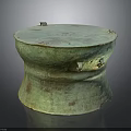 Antique Bronze Furniture Piece With Round Design Decorative Ornaments And Patina Finish