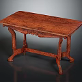 Elegant Traditional Wooden Console Table With Intricate Carved Legs And Polished Tabletop