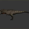 Realistic Tyrannosaurus Rex 3D Model With Brown Red Skin And Sharp Teeth