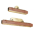 Elegant Modern Wall Sconces with Gold Metal and Brown Leather Design Details
