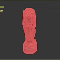 Vibrant Pink Sphinx Sculpture With Intricate Facial Details And Base