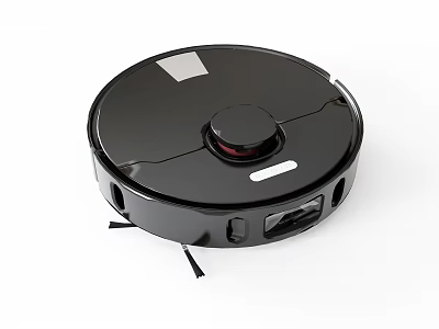Smart Robotic Vacuum Cleaner With Black Circular Design And Automatic Cleaning Function 3d model