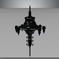 Futuristic Mechanical Device With Black Tower Structure Blue Lighting And Spire Top