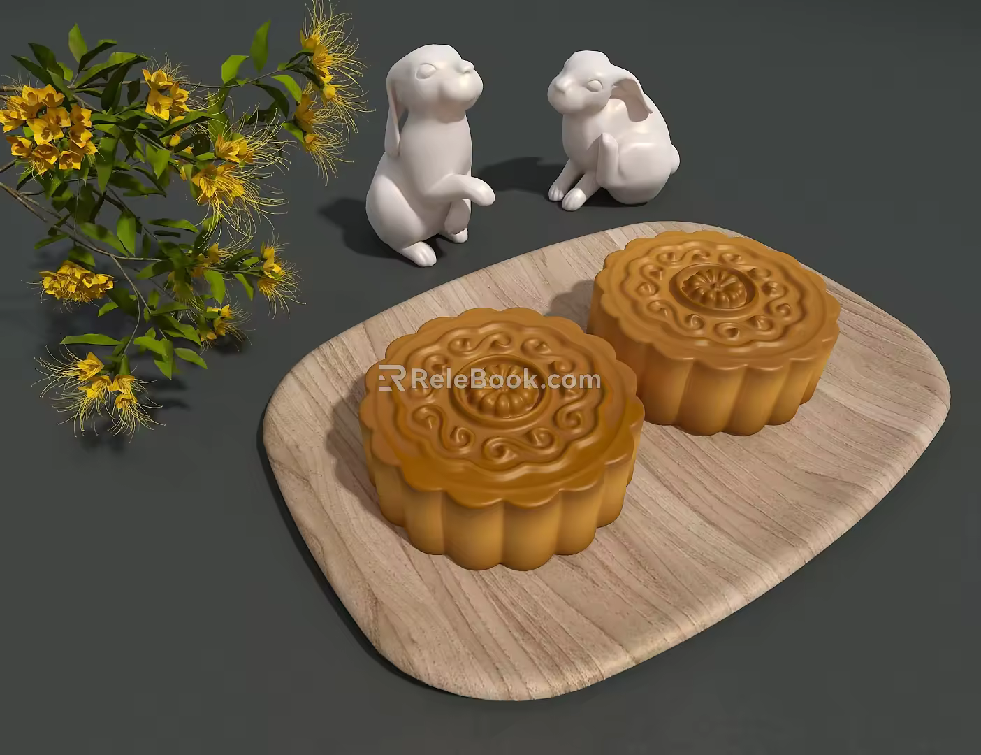 Moon Cake Rabbit Osmanthus 3d model