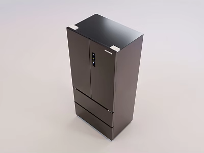 Modern Black Refrigerator Freezer With Double Door Sleek Surface And Digital Control Panel 3d model