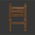 Classic Traditional Wooden Leisure Chair With Slatted Back Armrests And Square Legs