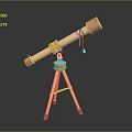 Vintage Copper Tripod Telescope for Viewing Stunning Scenic Landscapes and Skies