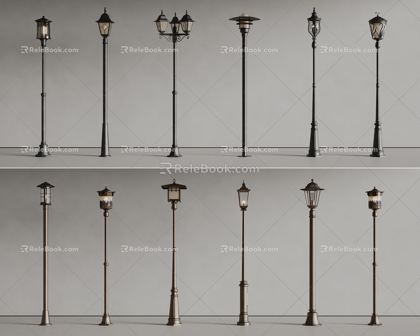 Street lamp villa garden lamp high pole lamp 3d model