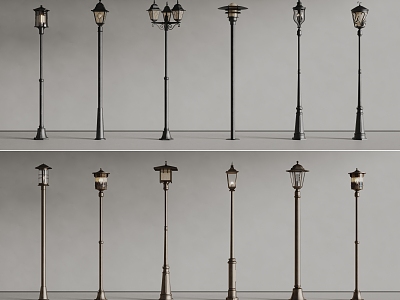 Street lamp villa garden lamp high pole lamp 3d model