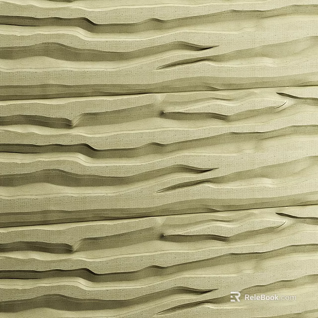 Textured Beige Wall Surface With Wavy Rippled Patterns And Fabric Like Texture 3d model