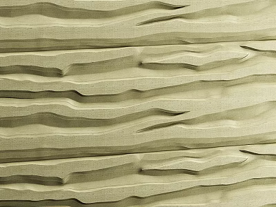 Textured Beige Wall Surface With Wavy Rippled Patterns And Fabric Like Texture 3d model