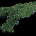 Artistic Wall Decor Map With Green Terrain Yellow Outline And Mountainous Regions