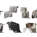 Various Stylish Blankets With Checkered Striped Patterns And Tassels For Home Decor