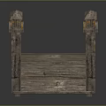 Rustic Wooden Arch Bridge Design with Weathered Planks and Ornate Railings for Gardens