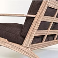Modern Two Seater Sofa With Wooden Frame And Brown Upholstered Cushions
