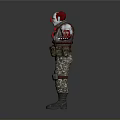 Clown Character With Red White Makeup Tactical Vest Camouflage Pants Arm Decorations