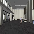 Office building lobby 3d model