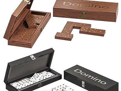 modern domino chess game box 3d model