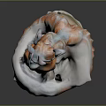 Elegant Ceramic Animal Sculpture as Decorative Furniture Accessory in Orange White Gray