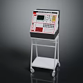 Medical Device With Digital Display Screen Control Panel On Wheeled Stand 3d model
