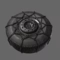 Heavy Duty Vehicle Tire with Metal Snow Chains and Reinforced Wheel Rim Structure