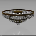 Elegant Round Chandelier Furniture With Golden Frame And Crystal Drop Pendants For Interior