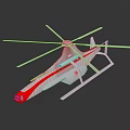 Red And White Modern Space Rotorcraft With Multiple Rotors Sleek Design