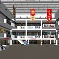 Modern Atrium Shopping Mall Atrium Shopping Mall Lobby Shopping Mall Escalator Sightseeing Elevator Atrium View 3d model