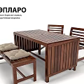 Wooden Garden Table And Chair Set With Cushioned Benches Outdoor Furniture