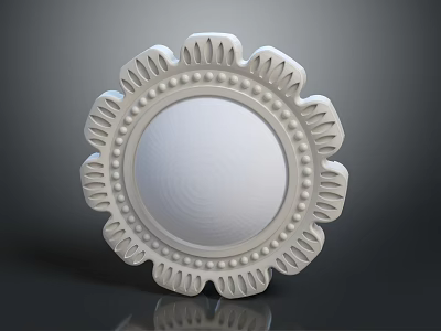 Intricate Patterned Lines On White Circular Decorative Frame With Ornate Design 3d model