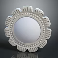 Intricate Patterned Lines On White Circular Decorative Frame With Ornate Design