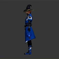 Wizard Character In Blue Robe With Pointed Hat And Owl Companion Holding Magic Staff