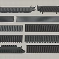 Traditional Chinese Architectural Roof Components With Various Tile Structures And Eaves Designs 3d model