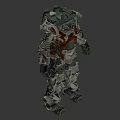 Industrial Equipment Mechanical Exoskeleton Design With Gears Pipes And Metal Components Red And Silver Details