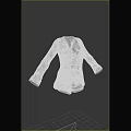 Black Long Sleeve Jacket With Lace Trim Fitted Waist And Gray Underlayer