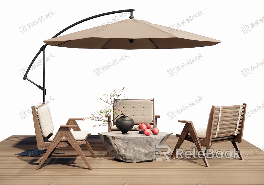 Modern Outdoor Table and Chair Stone Table Leisure Chair Outdoor Chair model