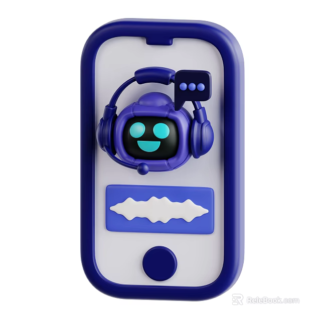 Kids Digital Walkie Talkie With Blue Cartoon Character Headphones And Sound Wave Design 3d model 