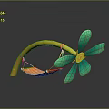 Colorful Flower Shaped Commercial Equipment Swing With Yellow Stem Green Petals And Orange Seat